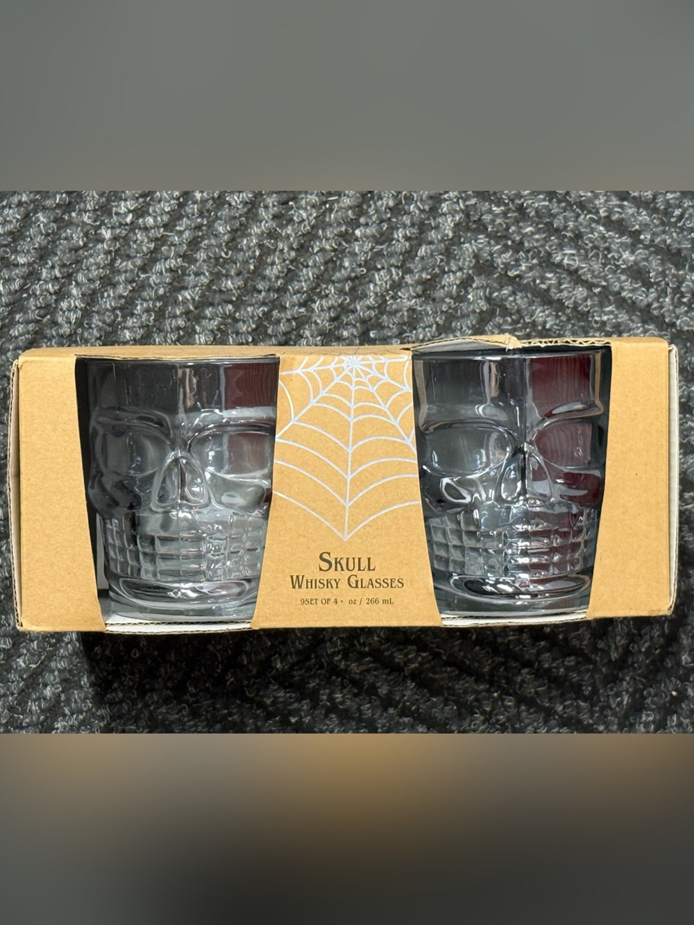 Skull Whisky Glasses Set - Clear Glass -